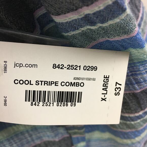 a.n.a button down tie off blouse cool stripe combo - Picture 9 of 16